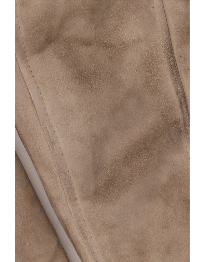 Palton vintage pentru femei din shearling IT 46 din piele mare bej