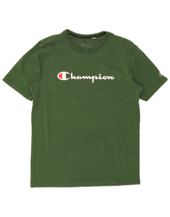 Tricou grafic Champion pentru bărbați Top mare din bumbac verde