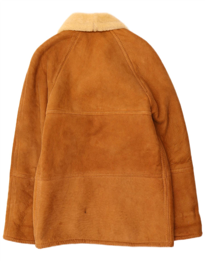 Jachetă vintage pentru bărbați din shearling UK 36, bej, din shearling
