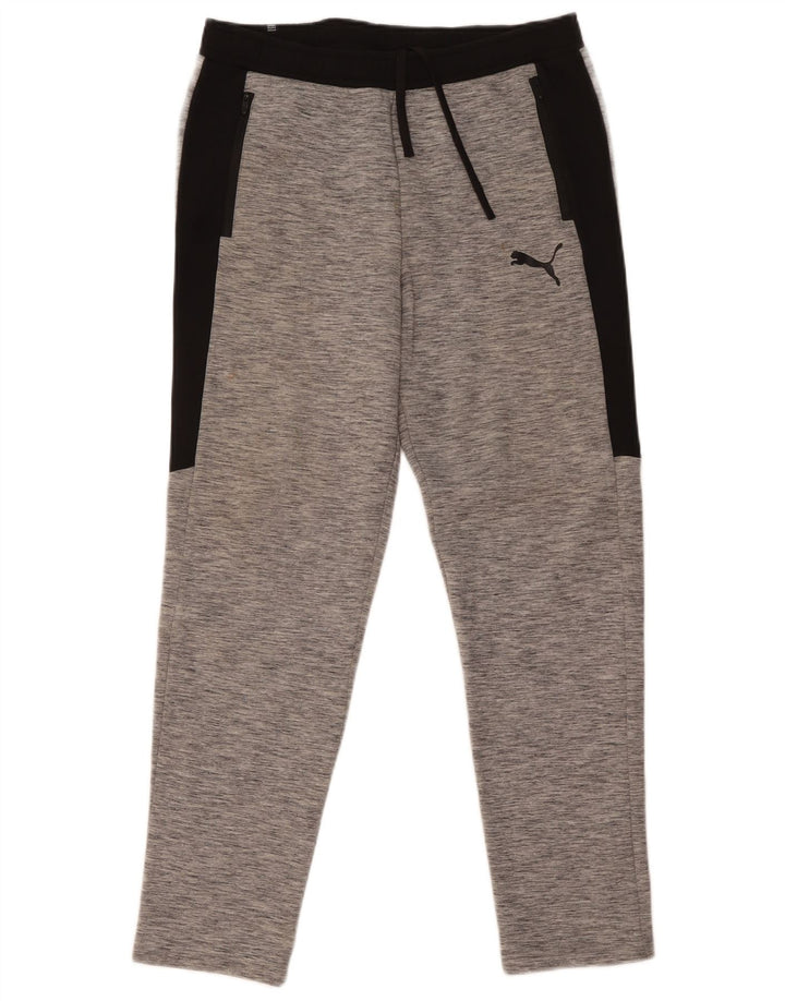 Pantaloni de trening Puma pentru bărbați, bumbac color bloc, gri mari