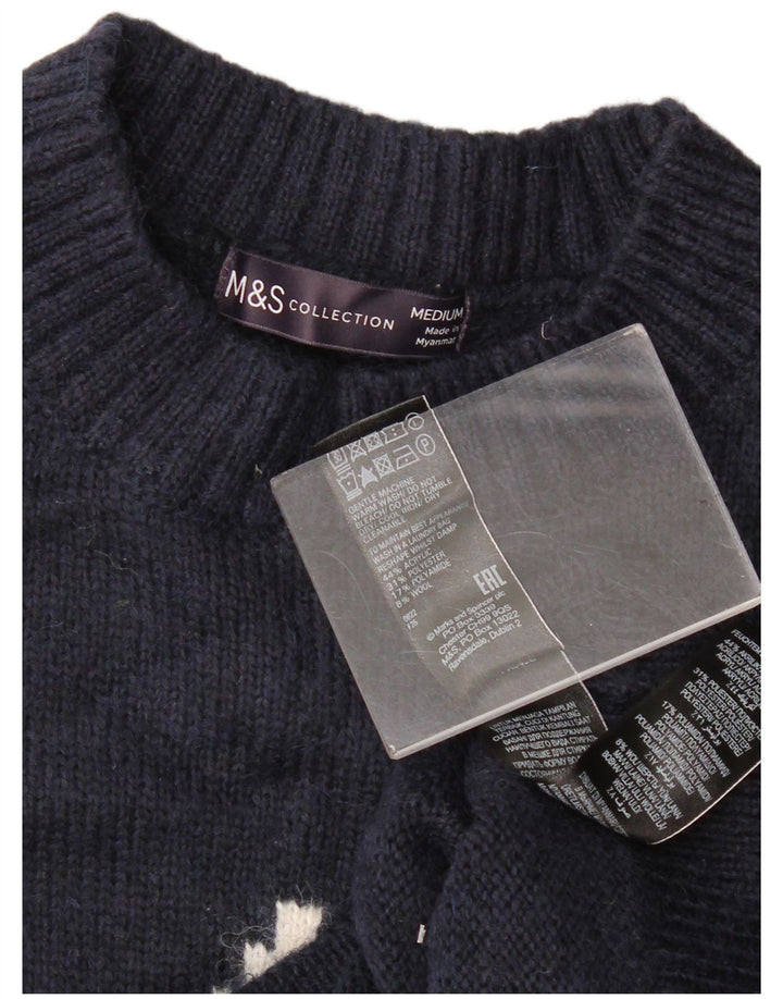 Pulover pentru femei Marks & Spencer cu decolteu triplu UK 14 Medium Bleumarin