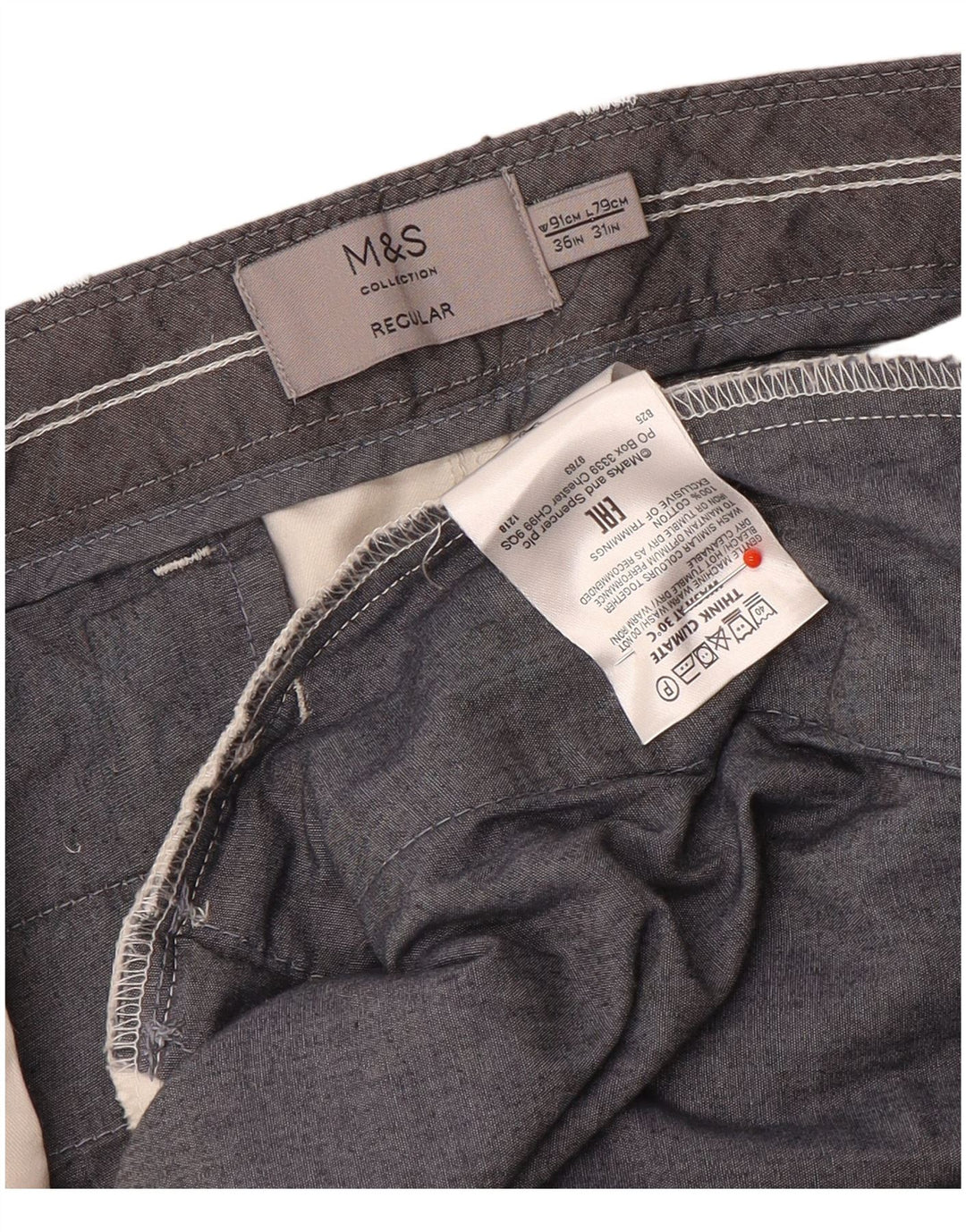 Pantaloni chino obișnuiți, drepti, pentru bărbați Marks & Spencer, W36 L31, alb