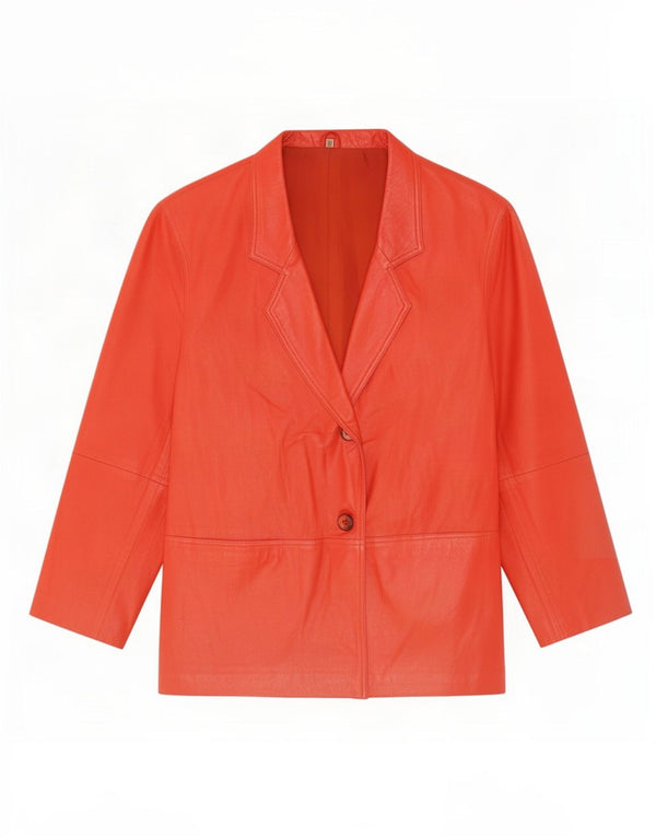 Blazer Vintage pentru bărbați din piele cu 2 nasturi EU 44 XL roșu