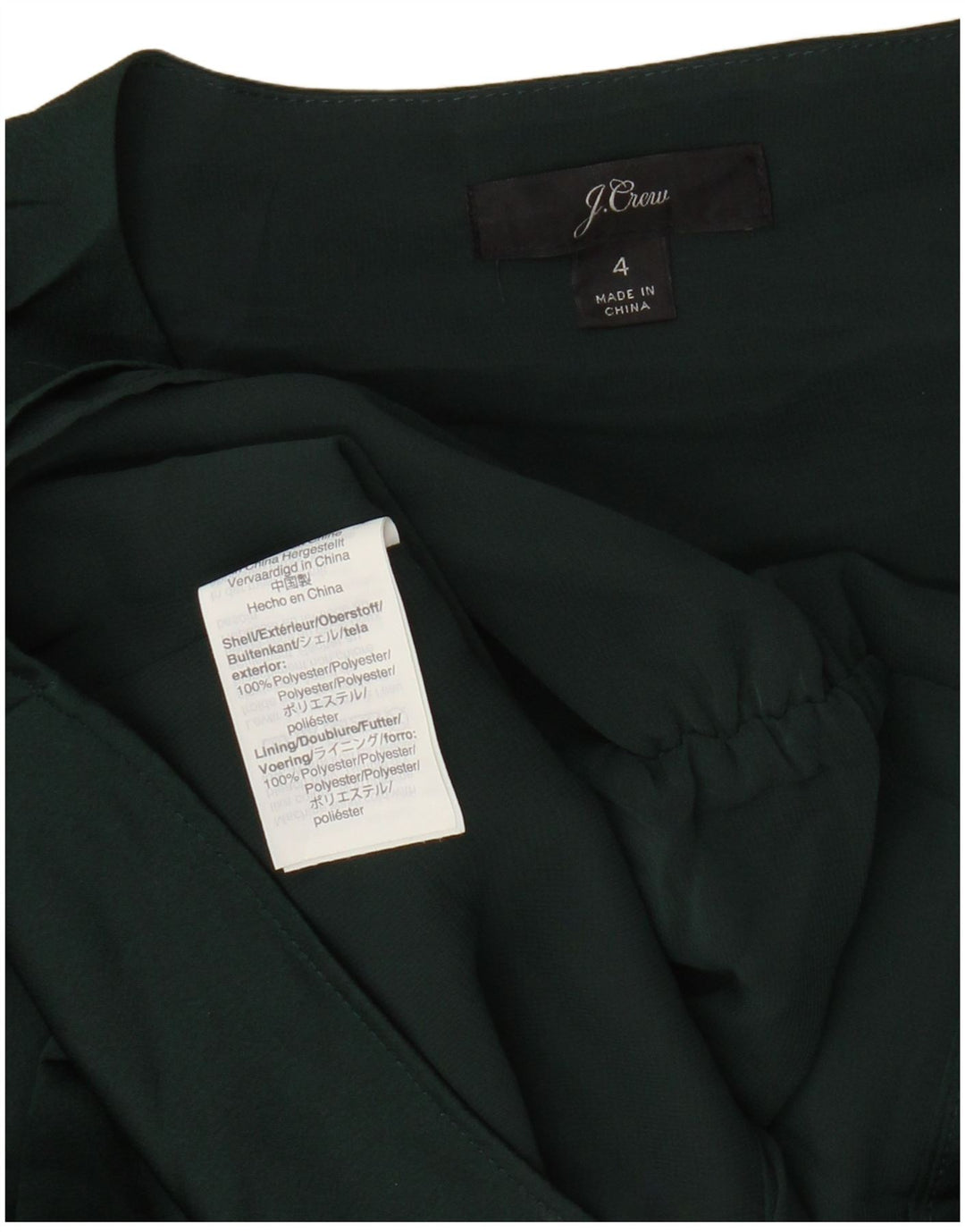 Bluză cămașă cu mâneci 3/4 pentru femei J. CREW US 4 Small Green Poliester