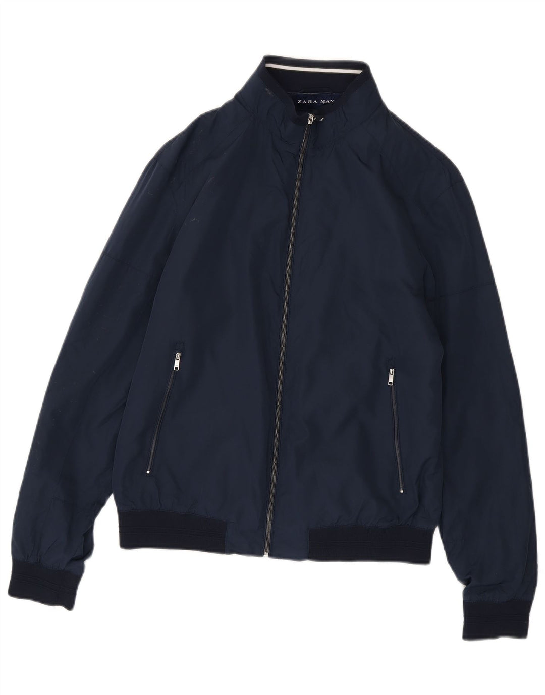 Bomber pentru bărbați Zara UK 40 mare, albastru, poliester