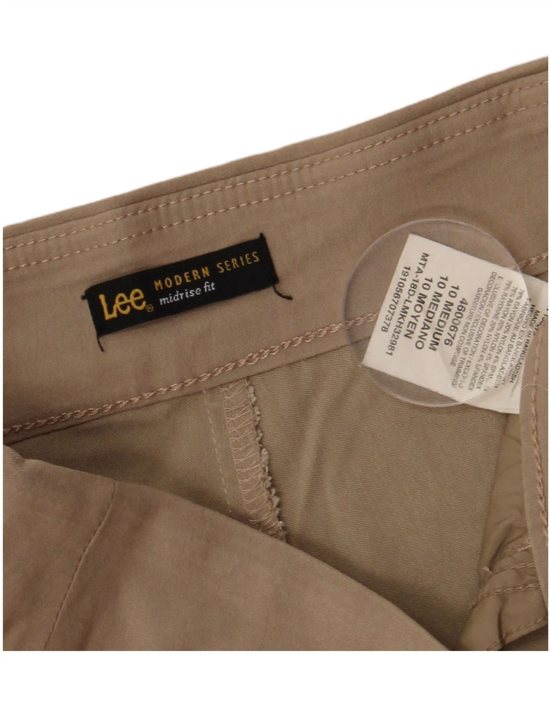 Pantaloni Capri LEE Modern Series pentru femei cu talie medie US 10 Large W30 L21 Bej