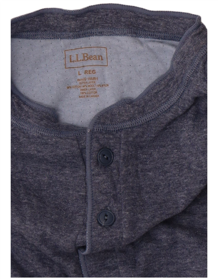 L.L.Bean Top pentru bărbați cu mânecă lungă, mare, albastru, bumbac