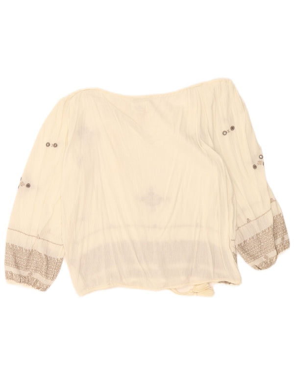 Bluză Polo Ralph Lauren pentru femei, cu mâneci 3/4, UK 6 XS, alb, floral