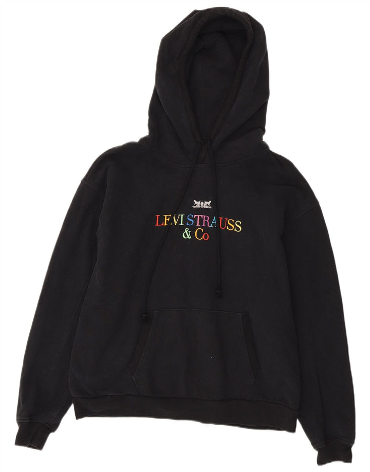 Pulover cu capota cu grafic Levi's pentru bărbați, bumbac mic, negru