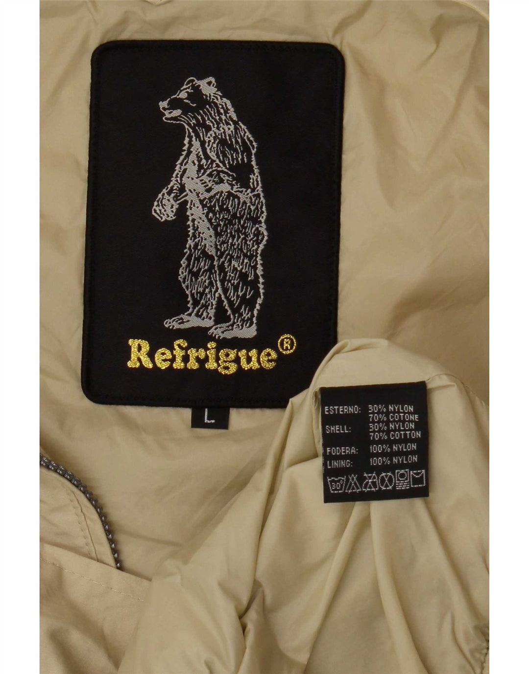 Refrigue Bomber Jacket pentru bărbați UK 40 mare, bej, bumbac