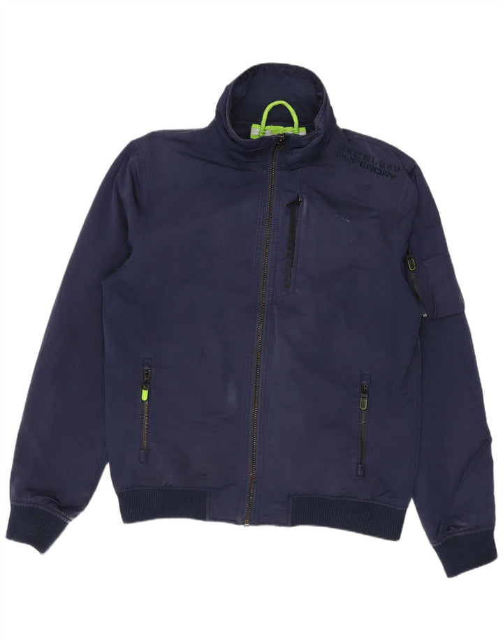 Jachetă bomber pentru bărbați Superdry UK 40 mare, albastru, poliester