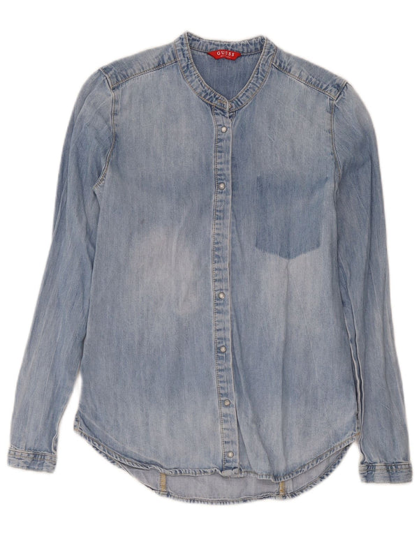 Cămașă Guess pentru bărbați, denim relaxat, UK 4 XS, bumbac albastru