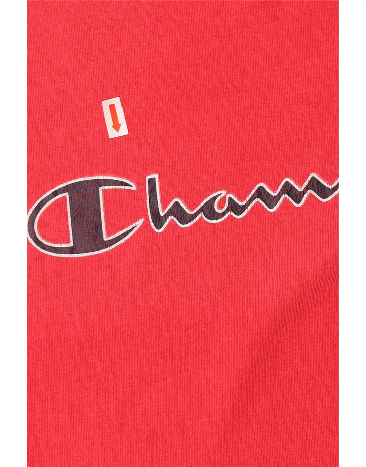 CHAMPION Mens Graphic T-Shirt Top Large Red Cotton