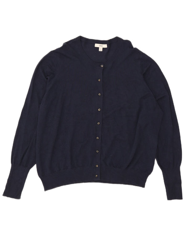 Pulover cardigan pentru femei Marks & Spencer UK 24 4XL Viscoză bleumarin