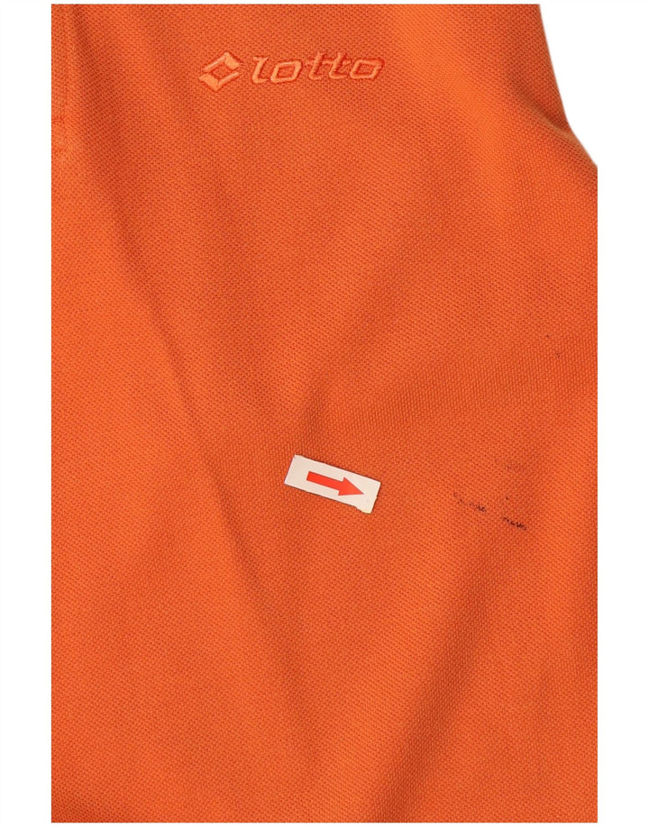 Tricou polo pentru bărbați Lotto, bumbac portocaliu mediu