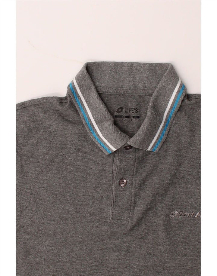 LOTTO Mens Polo Shirt Large Grey Cotton Vintage Lotto and Second-Hand Lotto from Messina Hembry 