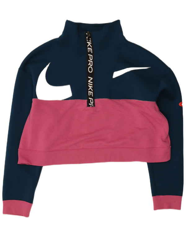 Pulover de hanorac grafic Nike pentru femei UK 16, mare, albastru bleumarin