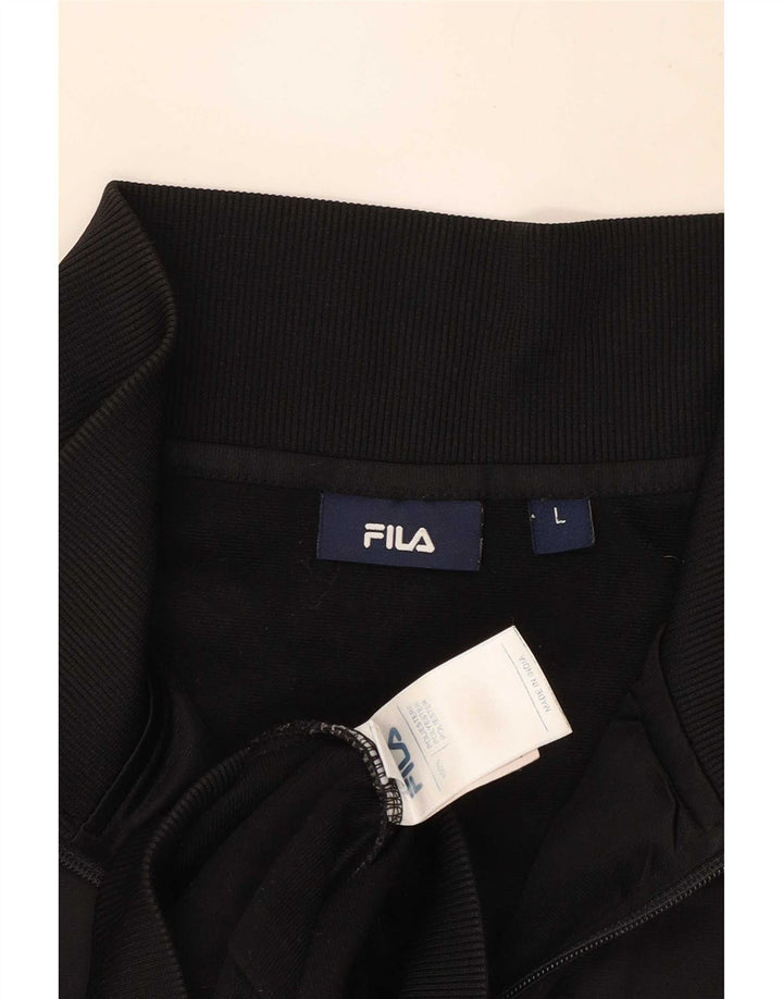 Jachetă de top pentru trening Fila pentru bărbați, mare, negru, poliester color bloc