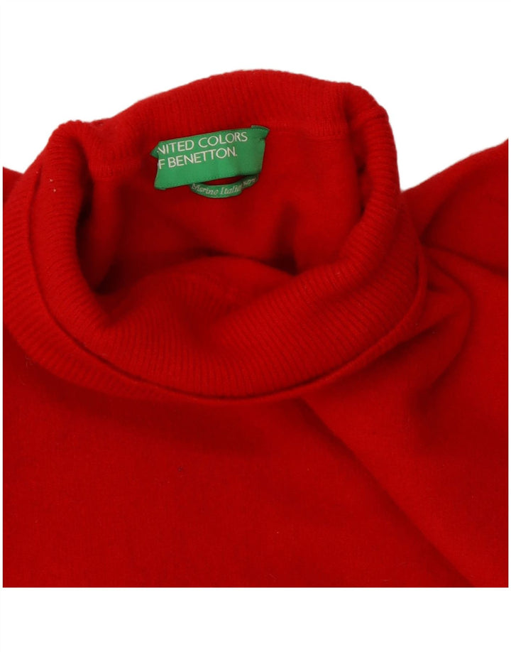 Pulover pentru femei Benetton cu gât rulat, roșu mic, UK 10