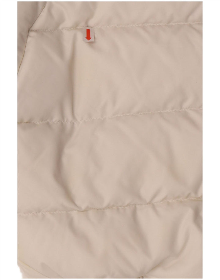 Jachetă căptușită cu glugă pentru fete MONCLER 5-6 ani, nailon alb