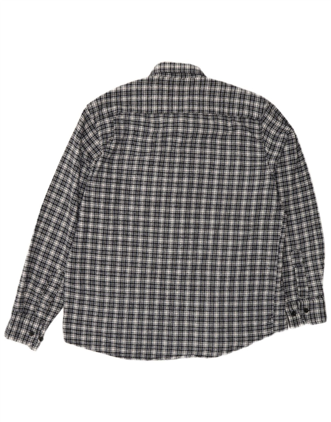 Cămașă de flanel pentru bărbați vintage, mărimea 42, mare, albastru marin, bumbac cu carouri