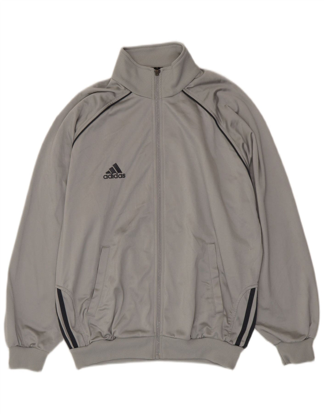Jachetă de top pentru trening Adidas Loose Fit pentru bărbați UK 40/42 Poliester mediu gri