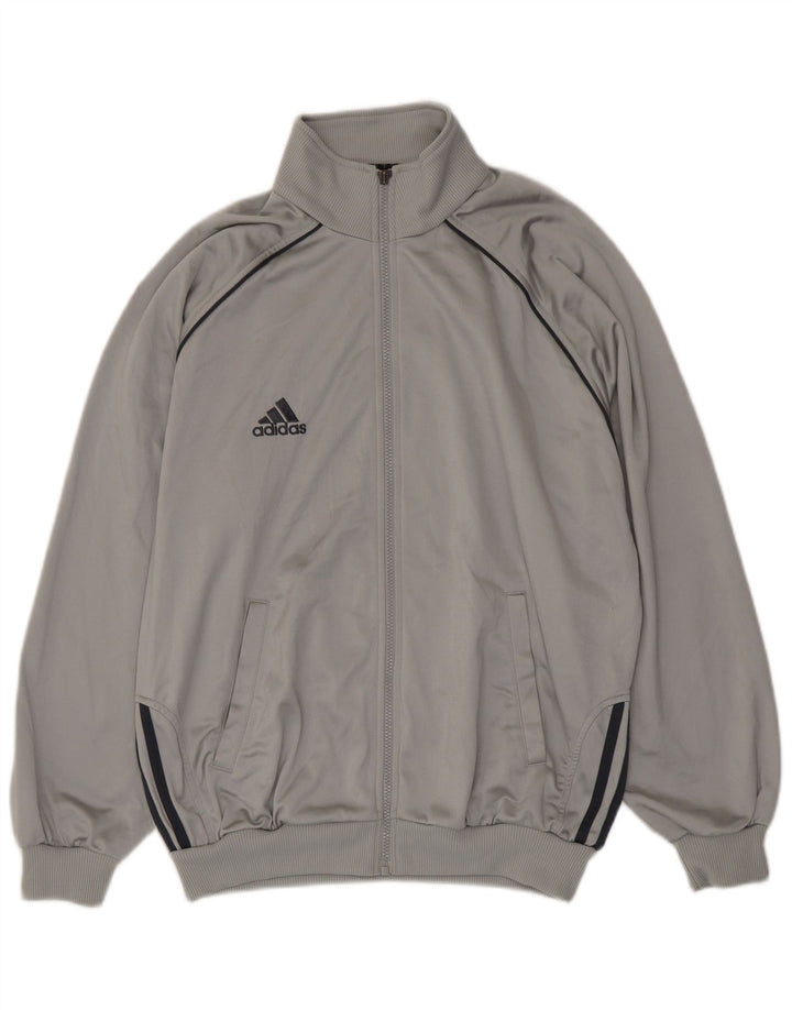 Jachetă de top pentru trening Adidas Loose Fit pentru bărbați UK 40/42 Poliester mediu gri