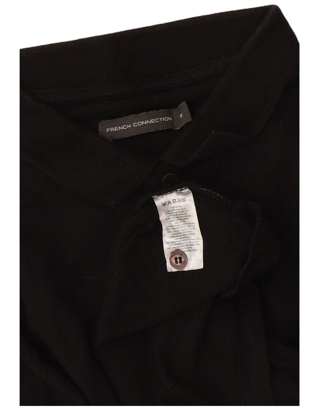 Tricou polo cu mânecă lungă pentru bărbați French Connection, bumbac mediu negru