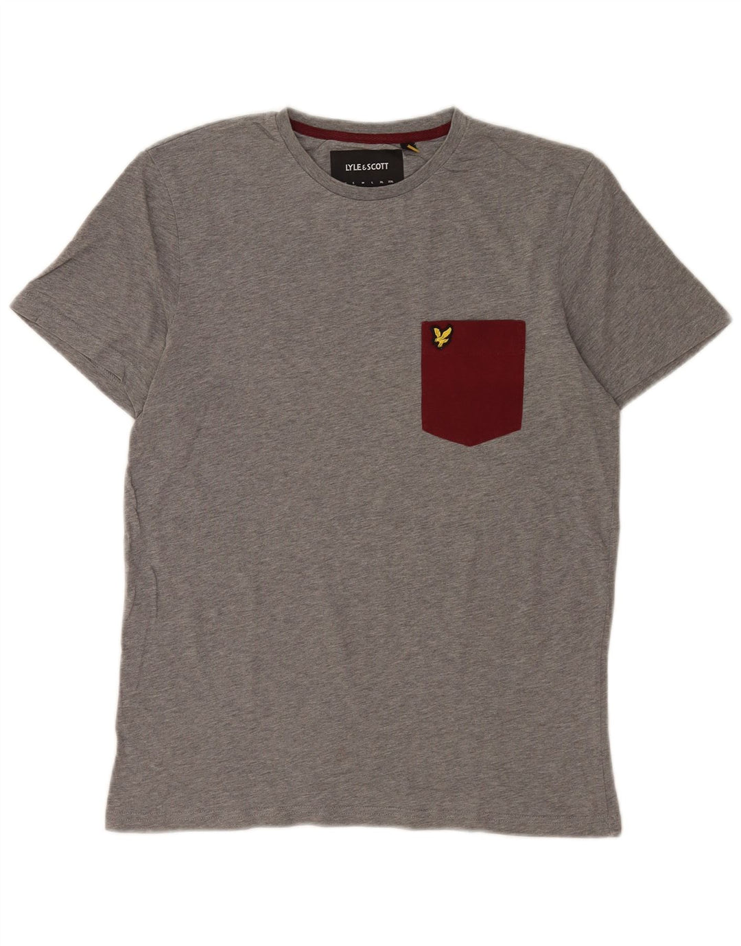 Tricou pentru bărbați Lyle & Scott Top mic, gri, bumbac color bloc