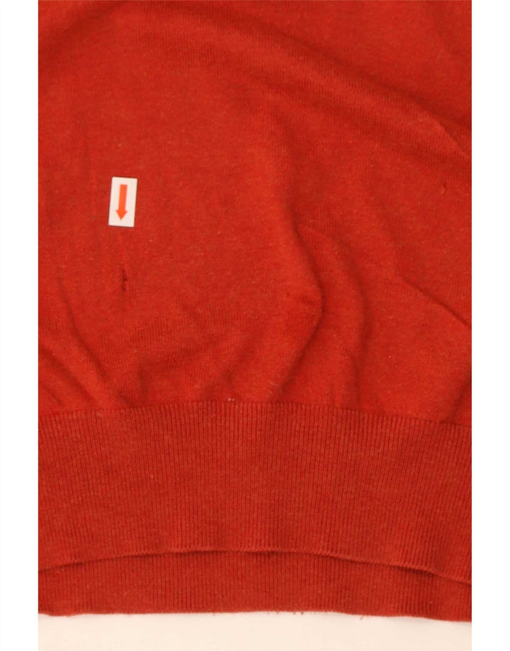 Massimo Dutti Pulover cu decolteu în V pentru bărbați, bumbac roșu 2XL