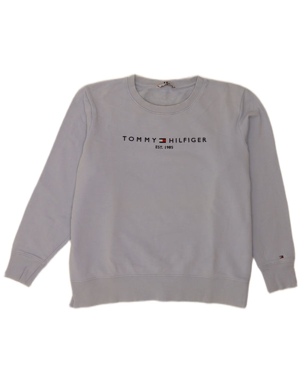 Pulover cu grafic pentru femei Tommy Hilfiger UK 14 Large Blue