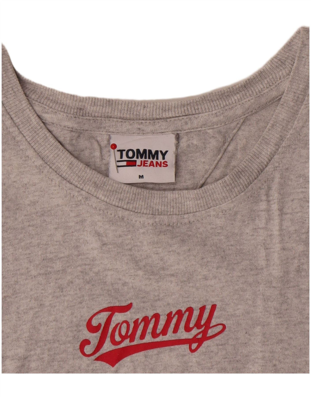 Tricou grafic Tommy Hilfiger pentru bărbați Top din bumbac gri mediu