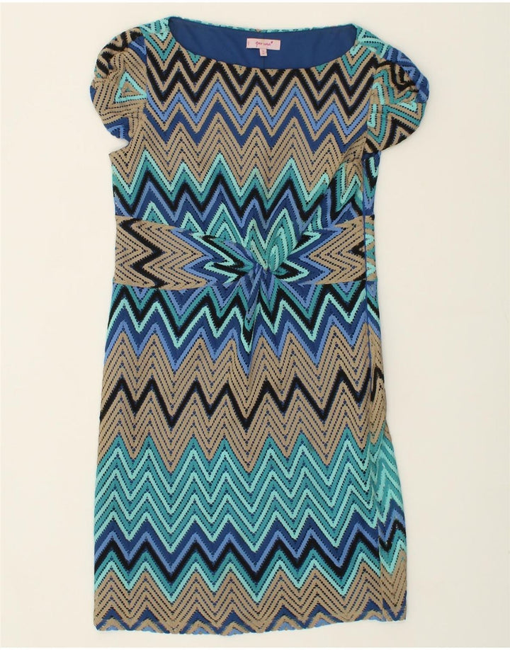 PER UNA Womens Crochet Shift Dress UK 14 Medium Blue Chevron Vintage Per Una and Second-Hand Per Una from Messina Hembry 