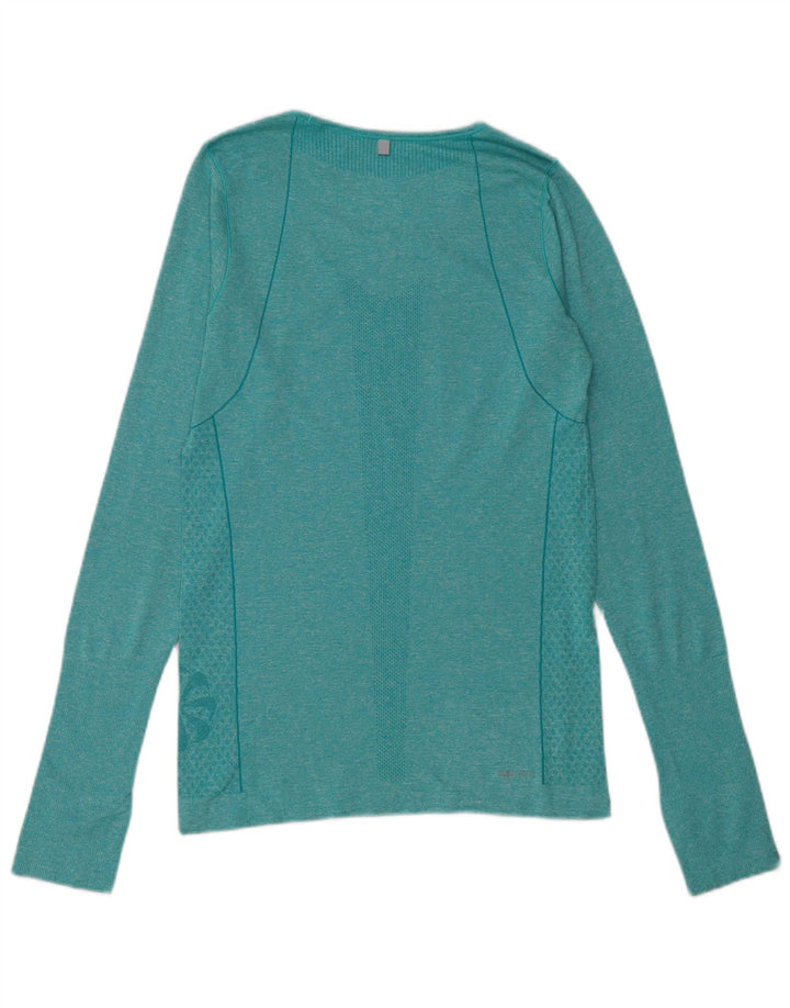 Tricou Nike Dri Fit Top cu mânecă lungă pentru femei UK 10, poliester cu pături verzi mici