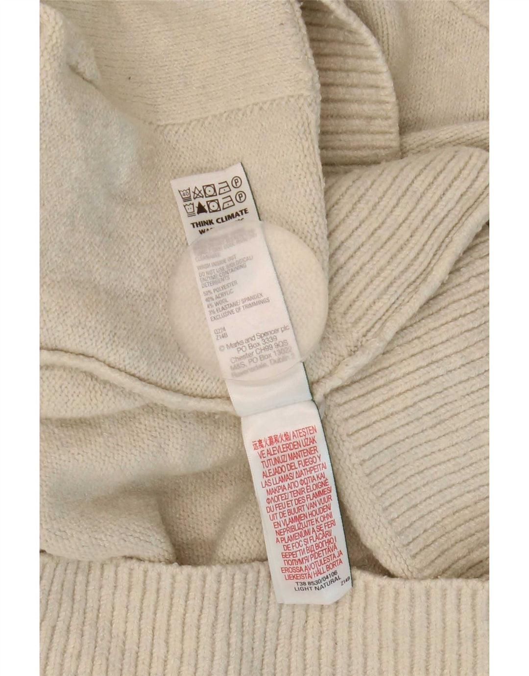 Pulover cardigan supradimensionat pentru femei Marks & Spencer UK 14 Bej mediu