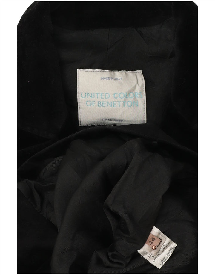 BENETTON Jachetă pentru femei din catifea cu piept dublu IT 44 Medium Black