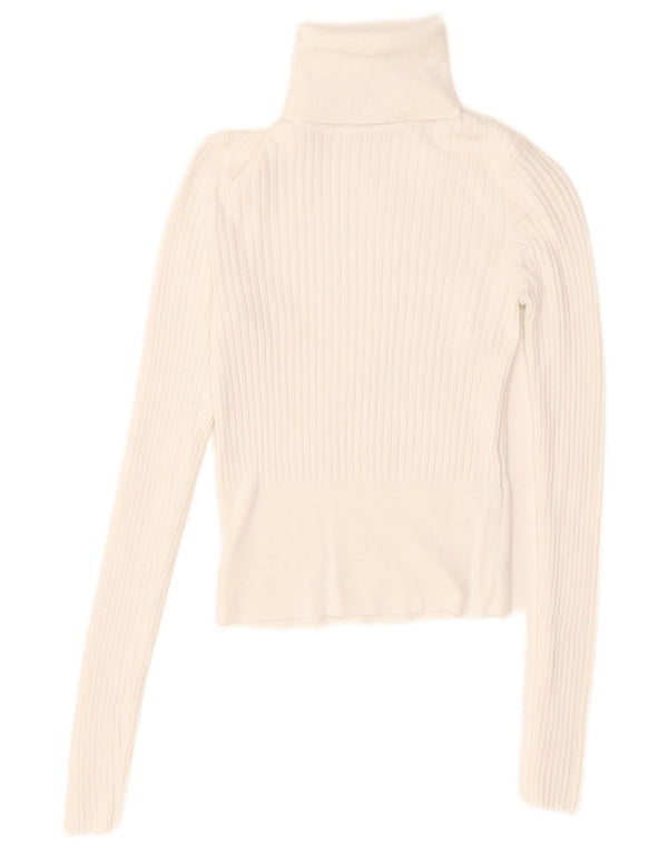 Bluză pentru femei Zara Crop cu gât rulat Top UK 8 Small White Viscose
