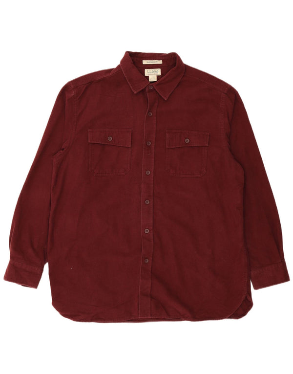 Cămașă de flanel pentru bărbați L.L.BEAN, XL, bumbac burgundă