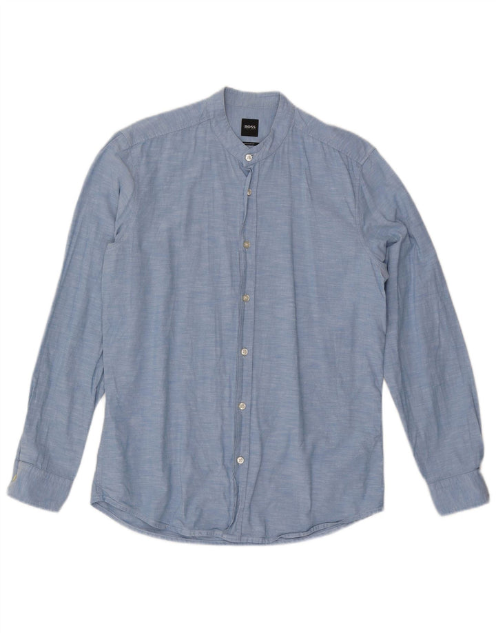 Cămașă pentru bărbați HUGO BOSS, bumbac albastru mediu