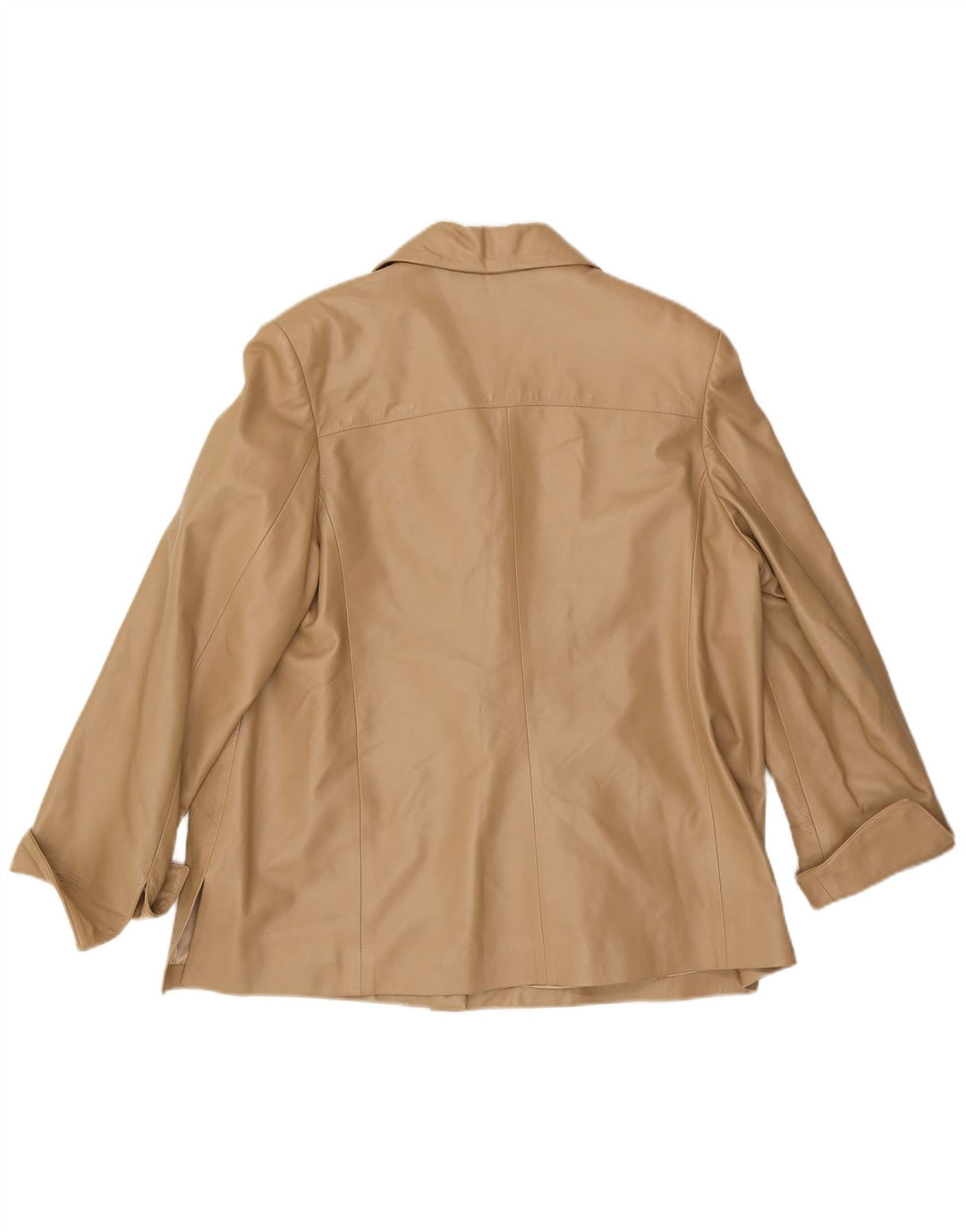 Jachetă de piele vintage pentru femei UK 16 Large Beige