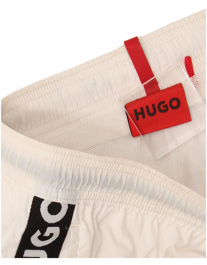Pantaloni scurți de înot HUGO BOSS pentru bărbați, poliamidă albă mici