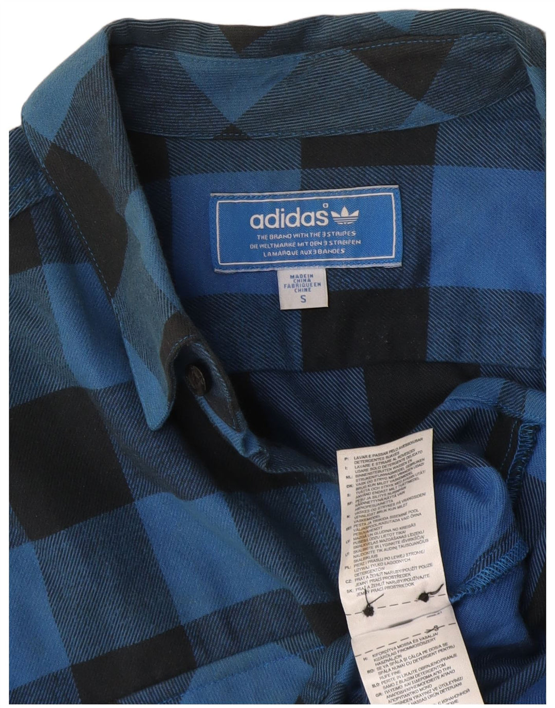 Cămașă de flanel pentru bărbați Adidas Mic, albastru, din bumbac