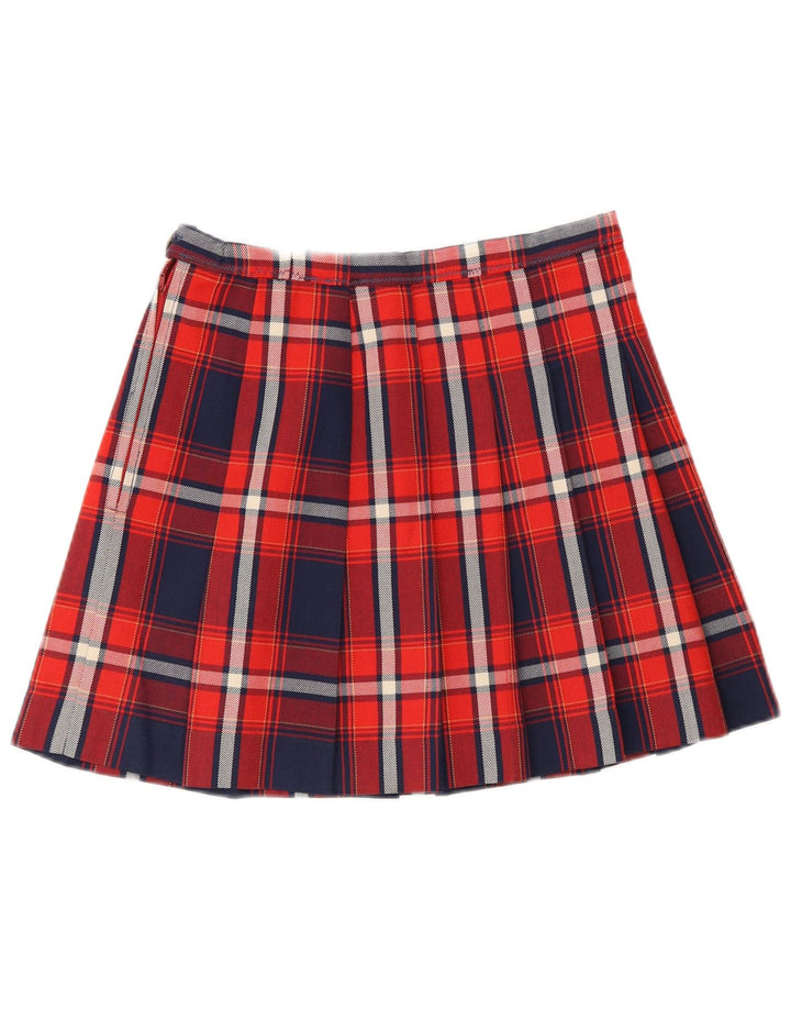 Fusta Mini Plisată Vintage Femei W26 Mic Multicolor în carouri