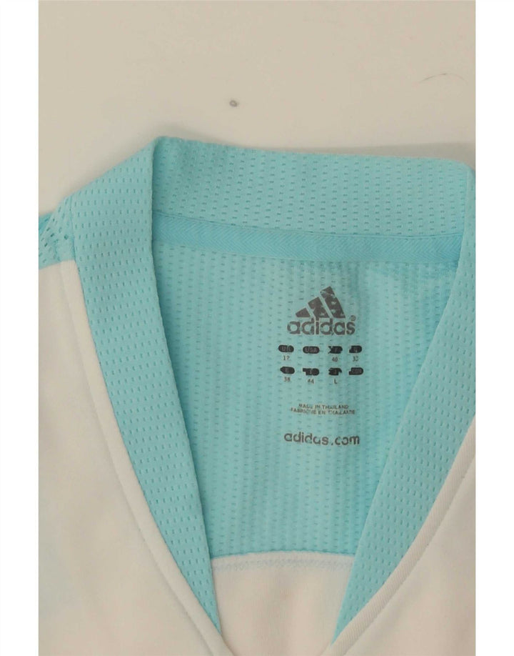 Vest Crop Top pentru femei Adidas UK 12 Medium White Colorblock