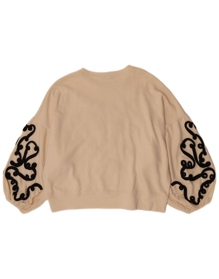 Pulover Oversized Crop pentru Damă Zara UK 10 Mic Bej