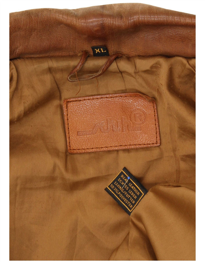 Jachetă de piele pentru bărbați Schuh UK 42 XL din piele maro