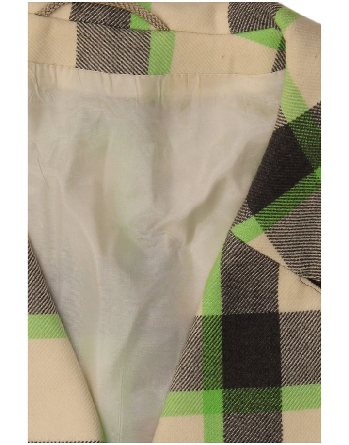 Pardesiu VINTAGE pentru femei UK 16, mare, cu carouri albe