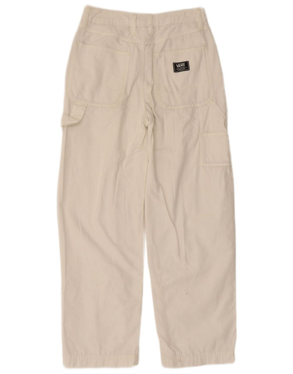 Pantaloni cargo drepti pentru femei Vans W25 L27 bumbac alb