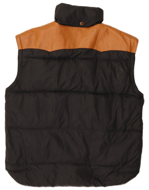 Gilet căptușit vintage pentru bărbați UK 42 XL negru Colorblock