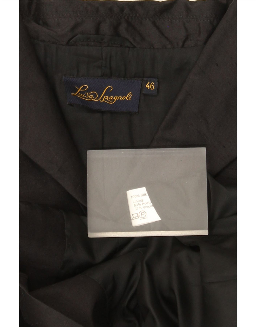 Luisa Spagnoli Jachetă Blazer pentru Damă cu 3 Nasturi IT 46 Mare Mătase Neagră